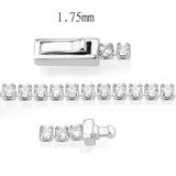 Rhodium Brass Bracelet with AAA Grade CZ in Clear