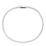 Rhodium Brass Bracelet with AAA Grade CZ in Clear