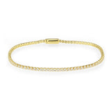 Gold Brass Bracelet with AAA Grade CZ in Clear