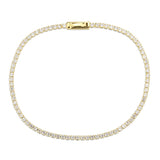 Gold Brass Bracelet with AAA Grade CZ in Clear