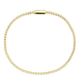 Gold Brass Bracelet with AAA Grade CZ in Clear