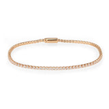 Rose Gold Brass Bracelet with AAA Grade CZ in Clear