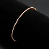 Rose Gold Brass Bracelet with AAA Grade CZ in Clear