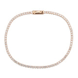 Rose Gold Brass Bracelet with AAA Grade CZ in Clear