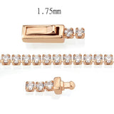 Rose Gold Brass Bracelet with AAA Grade CZ in Clear