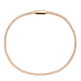 Rose Gold Brass Bracelet with AAA Grade CZ in Clear