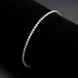 Rhodium Brass Bracelet with AAA Grade CZ in Clear
