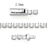 Rhodium Brass Bracelet with AAA Grade CZ in Clear