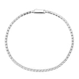 Rhodium Brass Bracelet with AAA Grade CZ in Clear