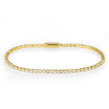 Gold Brass Bracelet with AAA Grade CZ in Clear
