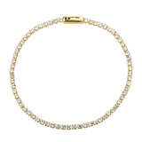 Gold Brass Bracelet with AAA Grade CZ in Clear