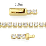 Gold Brass Bracelet with AAA Grade CZ in Clear