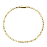Gold Brass Bracelet with AAA Grade CZ in Clear