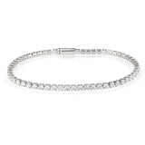 Rhodium Brass Bracelet with AAA Grade CZ in Clear