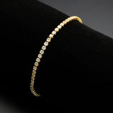 Gold Brass Bracelet with AAA Grade CZ in Clear