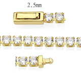 Gold Brass Bracelet with AAA Grade CZ in Clear