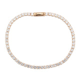 Rose Gold Brass Bracelet with AAA Grade CZ in Clear