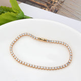 Rose Gold Brass Bracelet with AAA Grade CZ in Clear