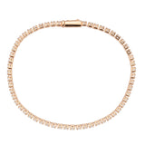 Rose Gold Brass Bracelet with AAA Grade CZ in Clear