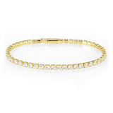 Gold Brass Bracelet with AAA Grade CZ in Clear