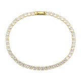 Gold Brass Bracelet with AAA Grade CZ in Clear