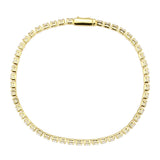 Gold Brass Bracelet with AAA Grade CZ in Clear