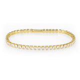 Gold Brass Bracelet with AAA Grade CZ in Clear