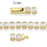 Gold Brass Bracelet with AAA Grade CZ in Clear