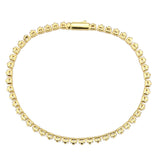 Gold Brass Bracelet with AAA Grade CZ in Clear