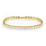 Gold Brass Bracelet with AAA Grade CZ in Clear