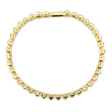 Gold Brass Bracelet with AAA Grade CZ in Clear