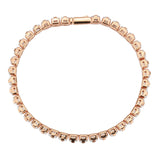 Rose Gold Brass Bracelet with AAA Grade CZ in Clear