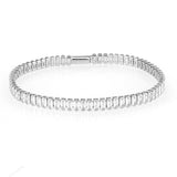 Rhodium Brass Bracelet with AAA Grade CZ in Clear