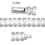 Rhodium Brass Bracelet with AAA Grade CZ in Clear