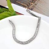 Rhodium Brass Bracelet with AAA Grade CZ in Clear