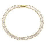 Gold Brass Bracelet with AAA Grade CZ in Clear