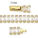 Gold Brass Bracelet with AAA Grade CZ in Clear