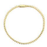 Gold Brass Bracelet with AAA Grade CZ in Clear