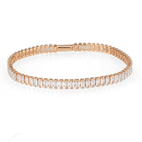 Rose Gold Brass Bracelet with AAA Grade CZ in Clear