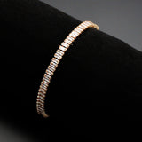 Rose Gold Brass Bracelet with AAA Grade CZ in Clear