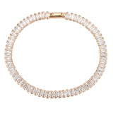Rose Gold Brass Bracelet with AAA Grade CZ in Clear