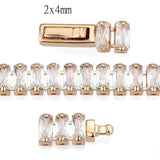 Rose Gold Brass Bracelet with AAA Grade CZ in Clear