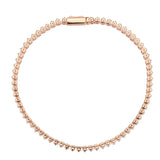 Rose Gold Brass Bracelet with AAA Grade CZ in Clear