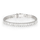 Rhodium Brass Bracelet with AAA Grade CZ in Clear