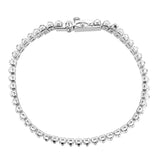 Rhodium Brass Bracelet with AAA Grade CZ in Clear