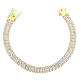 Gold Brass Bracelet with AAA Grade CZ in Clear