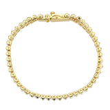 Gold Brass Bracelet with AAA Grade CZ in Clear