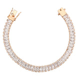 Rose Gold Brass Bracelet with AAA Grade CZ in Clear
