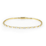 Gold Brass Bracelet with AAA Grade CZ in Clear