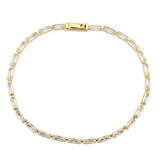 Gold Brass Bracelet with AAA Grade CZ in Clear